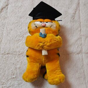 Vintage 1981 Dakin Garfield Graduation Plush Toy Stuffed Animal